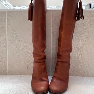 Coach Brown Leather Over the Knee Boots